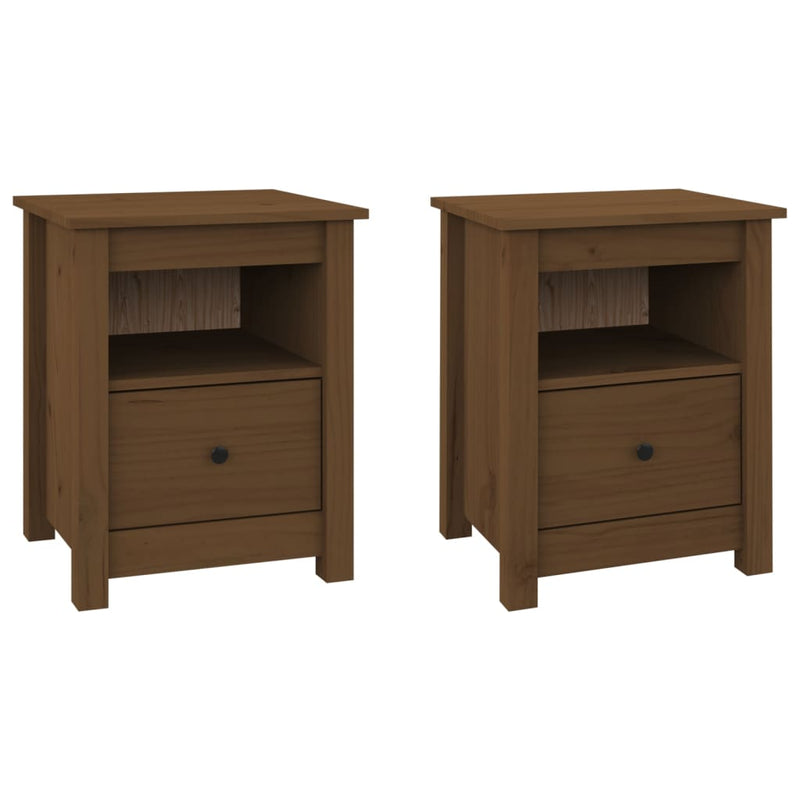 vidaXL Bedside Cabinets 2 pcs Black 40x35x49 cm Solid Wood Pine