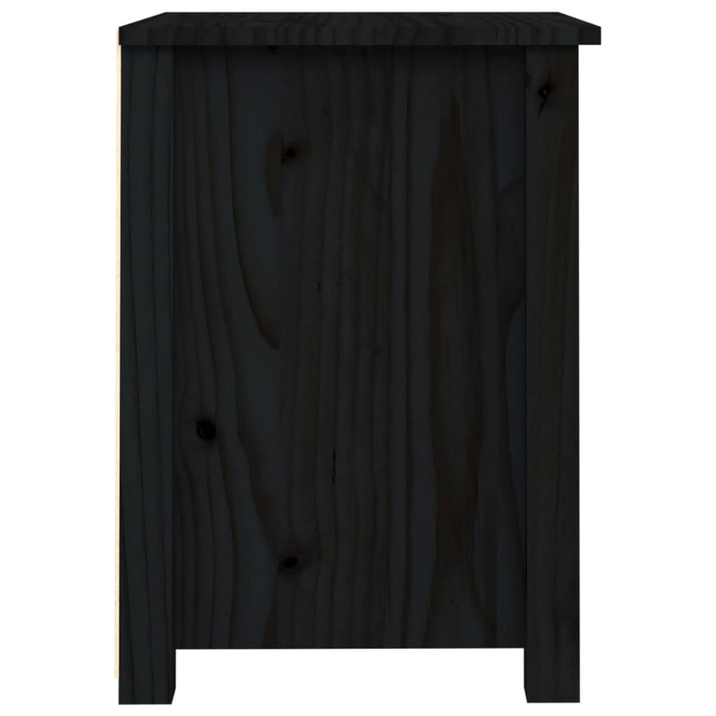 vidaXL Bedside Cabinets 2 pcs Black 40x35x49 cm Solid Wood Pine
