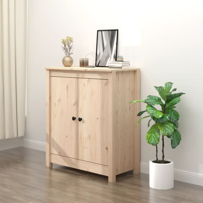 vidaXL Sideboard Black 70x35x80 cm Solid Wood Pine