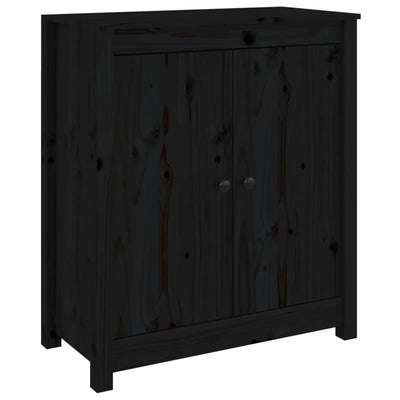 vidaXL Sideboard Black 70x35x80 cm Solid Wood Pine