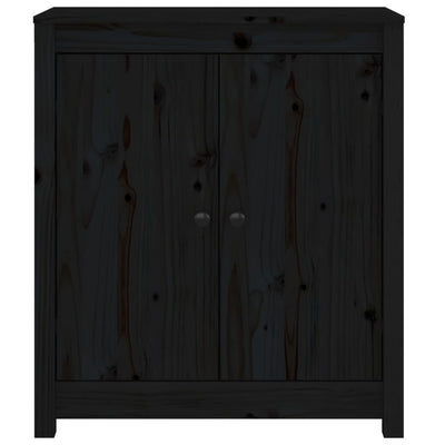 vidaXL Sideboard Black 70x35x80 cm Solid Wood Pine