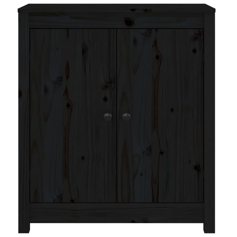 vidaXL Sideboard Black 70x35x80 cm Solid Wood Pine