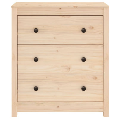 vidaXL Sideboard Black 70x35x80 cm Solid Wood Pine