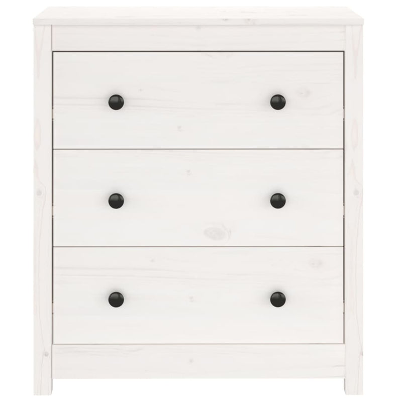 vidaXL Sideboard White 70x35x80 cm Solid Wood Pine