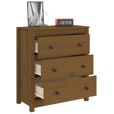 vidaXL Sideboard Black 70x35x80 cm Solid Wood Pine