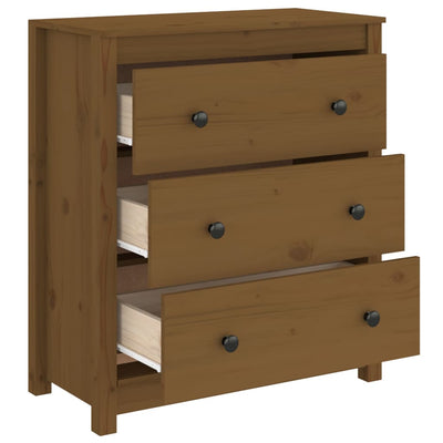 vidaXL Sideboard Black 70x35x80 cm Solid Wood Pine