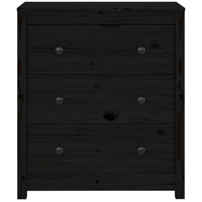 vidaXL Sideboard Black 70x35x80 cm Solid Wood Pine