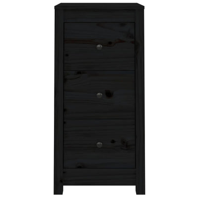 vidaXL Sideboards 2 pcs Black 40x35x80 cm Solid Wood Pine
