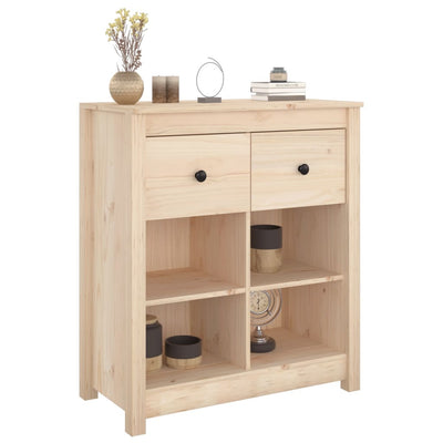 vidaXL Sideboard Black 70x35x80 cm Solid Wood Pine
