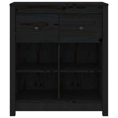 vidaXL Sideboard Black 70x35x80 cm Solid Wood Pine