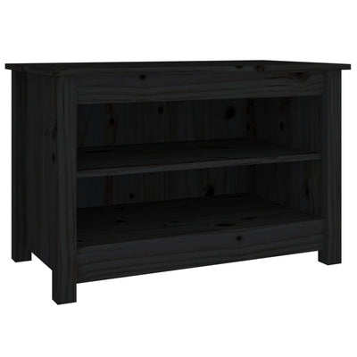 vidaXL Shoe Bench Black 70x38x45.5 cm Solid Wood Pine
