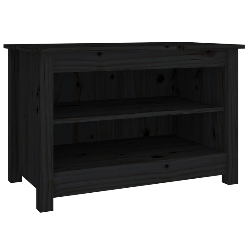 vidaXL Shoe Bench Black 70x38x45.5 cm Solid Wood Pine