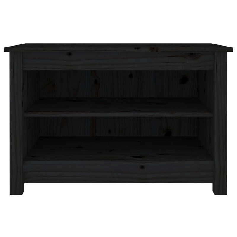 vidaXL Shoe Bench Black 70x38x45.5 cm Solid Wood Pine