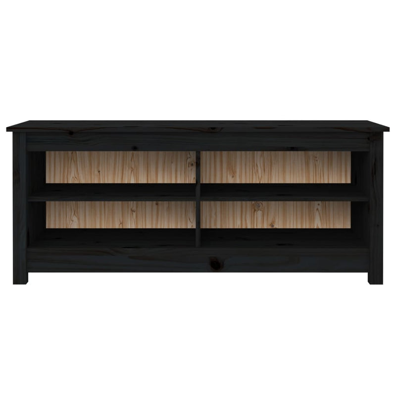 vidaXL Shoe Bench Black 110x38x45.5 cm Solid Wood Pine