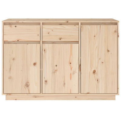 vidaXL Sideboard White 110x34x75 cm Solid Wood Pine