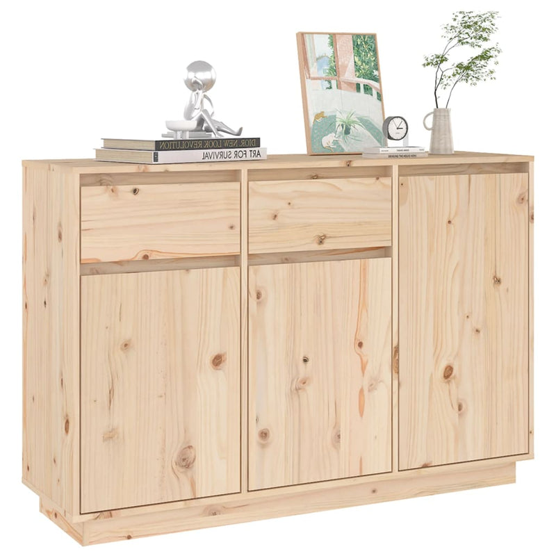 vidaXL Sideboard White 110x34x75 cm Solid Wood Pine