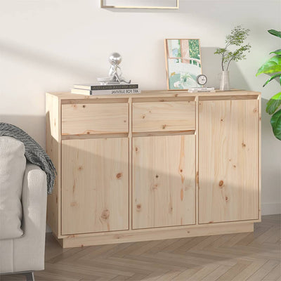 vidaXL Sideboard White 110x34x75 cm Solid Wood Pine