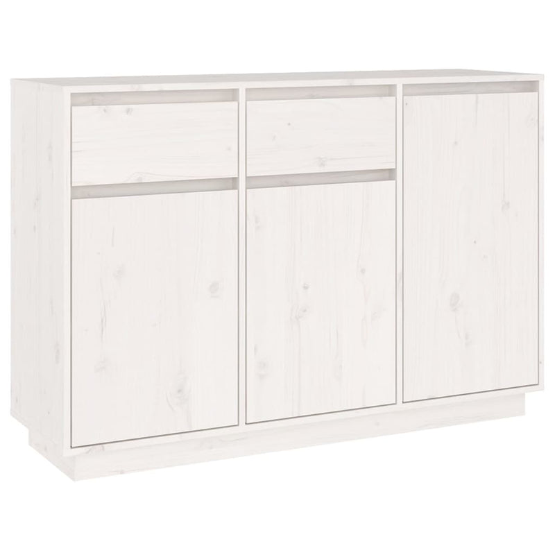 vidaXL Sideboard White 110x34x75 cm Solid Wood Pine