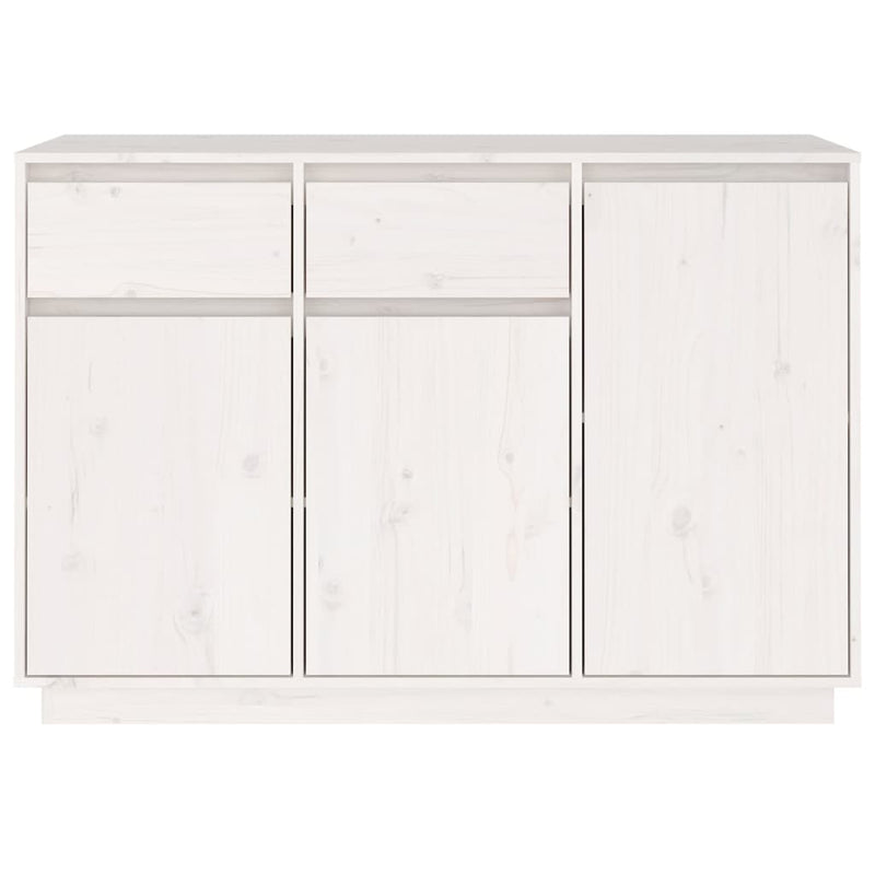 vidaXL Sideboard White 110x34x75 cm Solid Wood Pine