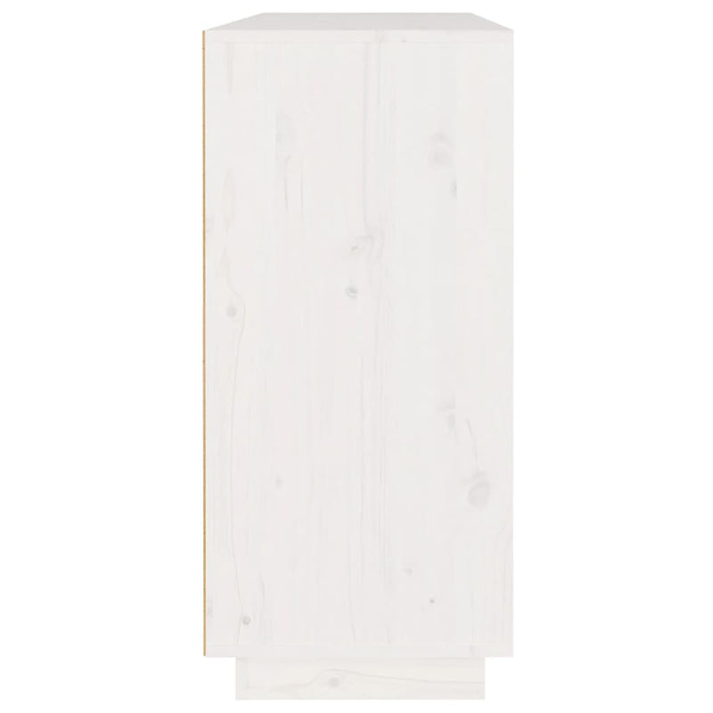 vidaXL Sideboard White 110x34x75 cm Solid Wood Pine