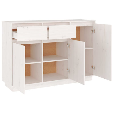 vidaXL Sideboard White 110x34x75 cm Solid Wood Pine