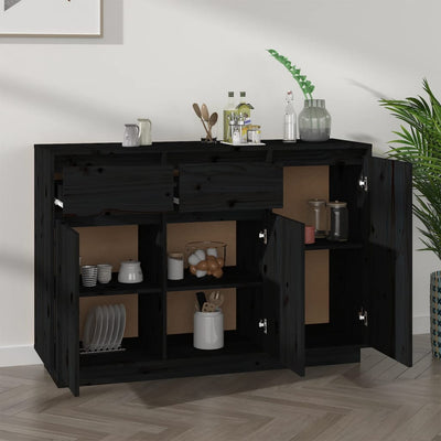 vidaXL Sideboard White 110x34x75 cm Solid Wood Pine