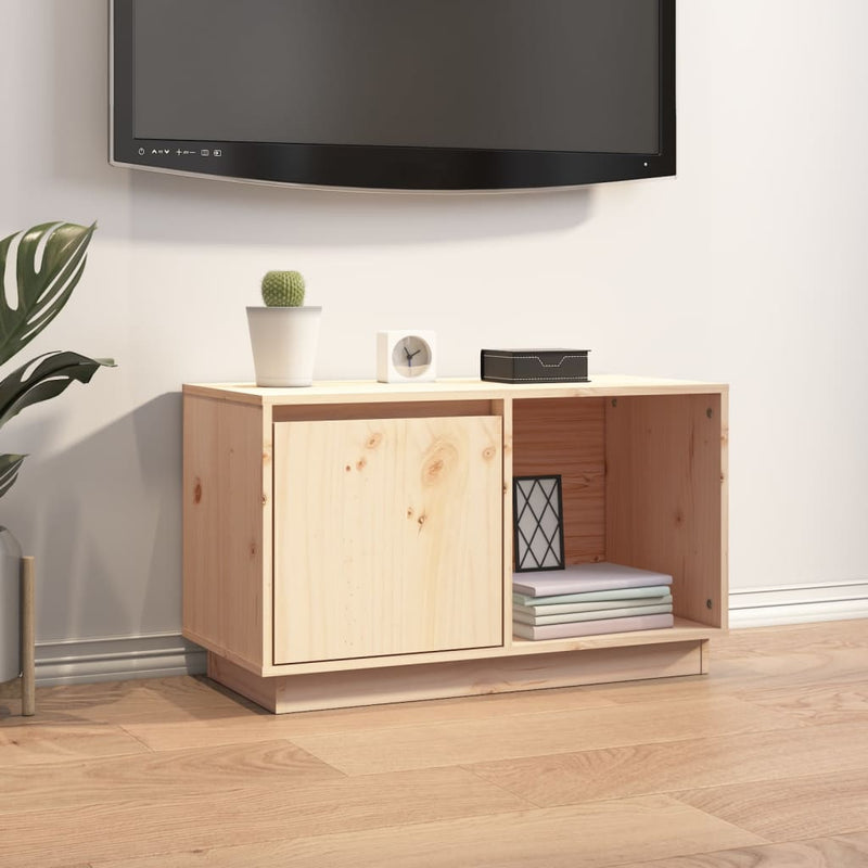 vidaXL TV Cabinet Black 74x35x44 cm Solid Wood Pine