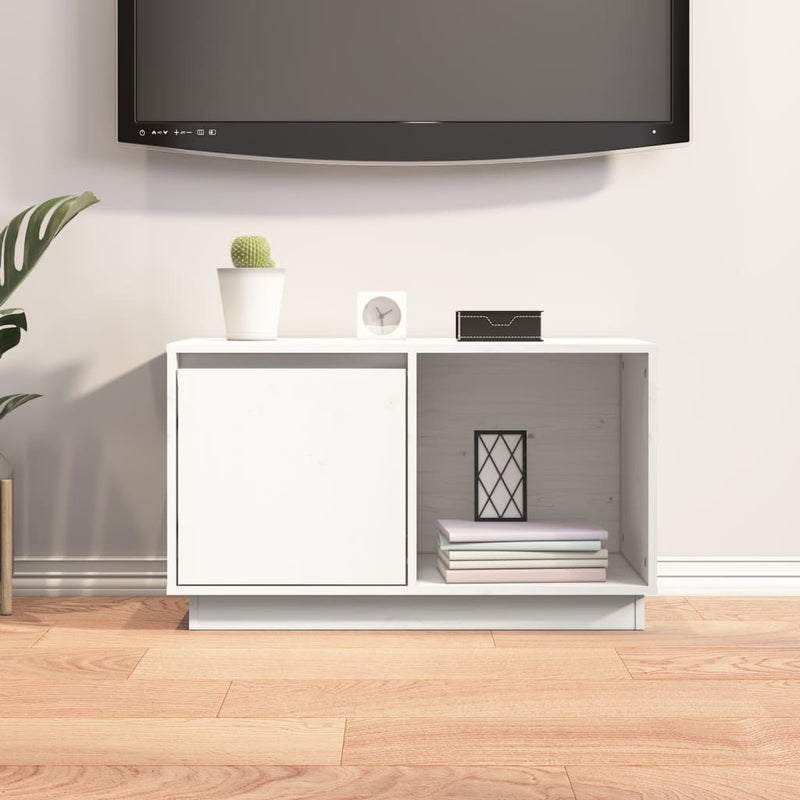 vidaXL TV Cabinet Black 74x35x44 cm Solid Wood Pine