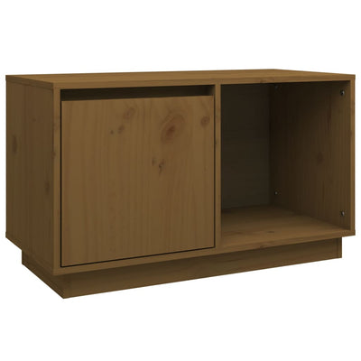 vidaXL TV Cabinet Black 74x35x44 cm Solid Wood Pine