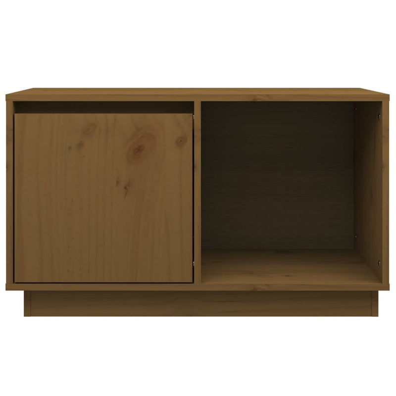 vidaXL TV Cabinet Black 74x35x44 cm Solid Wood Pine