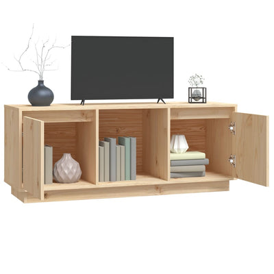 vidaXL TV Cabinet Black 110.5x35x44 cm Solid Wood Pine