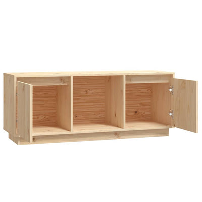 vidaXL TV Cabinet Black 110.5x35x44 cm Solid Wood Pine