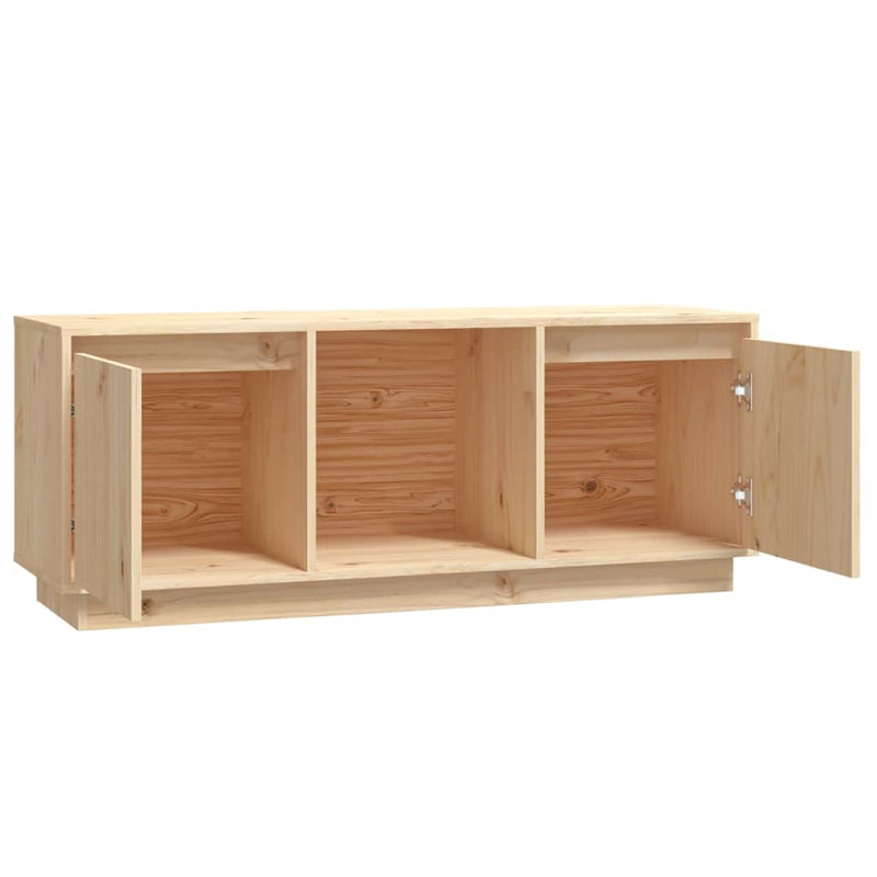 vidaXL TV Cabinet Black 110.5x35x44 cm Solid Wood Pine