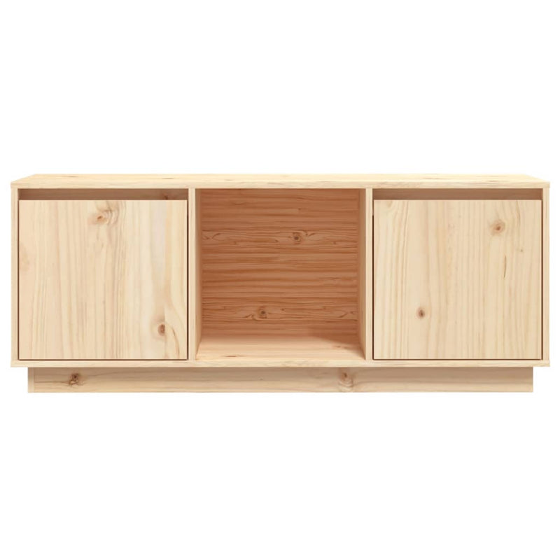 vidaXL TV Cabinet Black 110.5x35x44 cm Solid Wood Pine