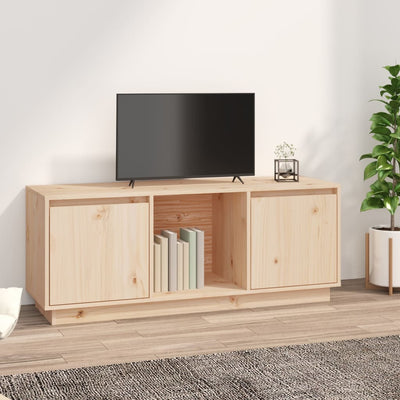 vidaXL TV Cabinet Black 110.5x35x44 cm Solid Wood Pine