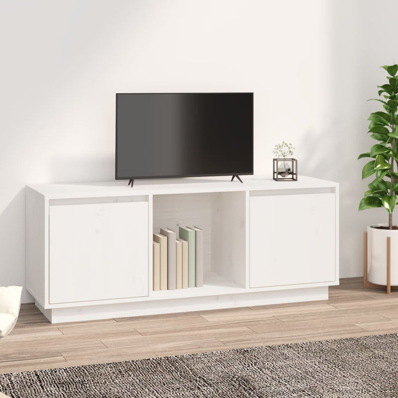 vidaXL TV Cabinet Black 110.5x35x44 cm Solid Wood Pine