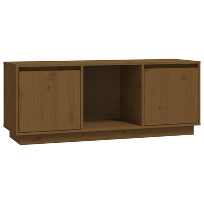 vidaXL TV Cabinet Black 110.5x35x44 cm Solid Wood Pine