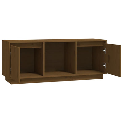 vidaXL TV Cabinet Black 110.5x35x44 cm Solid Wood Pine