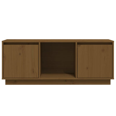 vidaXL TV Cabinet Black 110.5x35x44 cm Solid Wood Pine