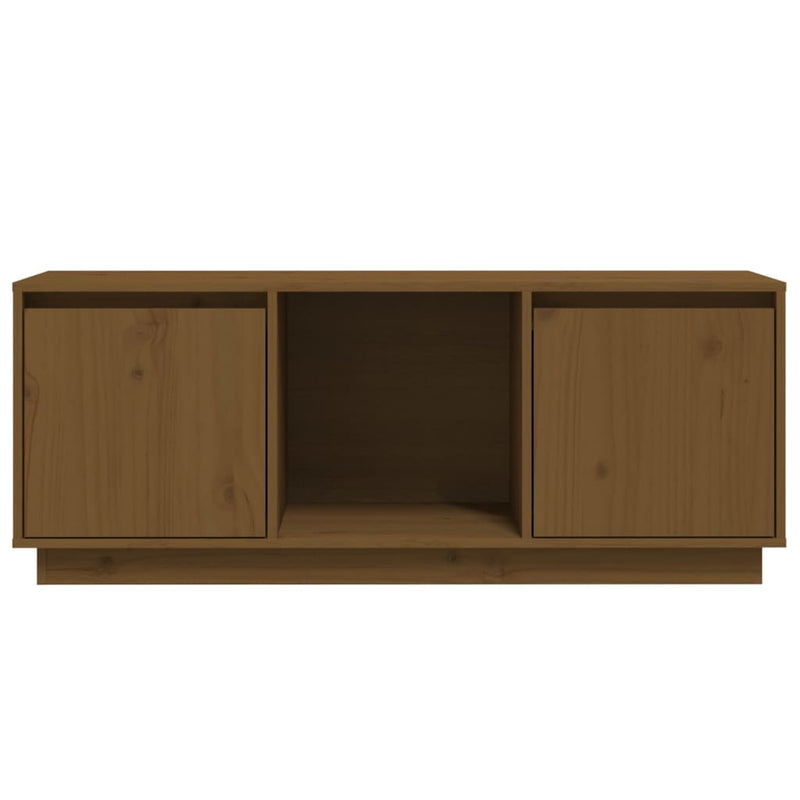 vidaXL TV Cabinet Black 110.5x35x44 cm Solid Wood Pine