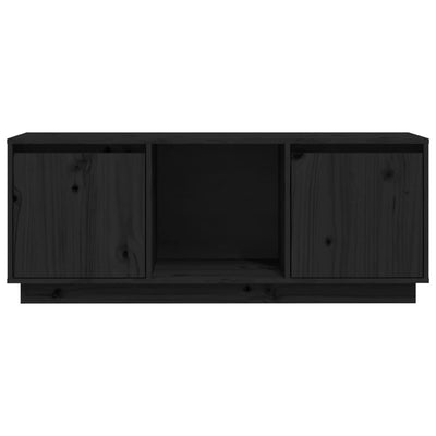 vidaXL TV Cabinet Black 110.5x35x44 cm Solid Wood Pine