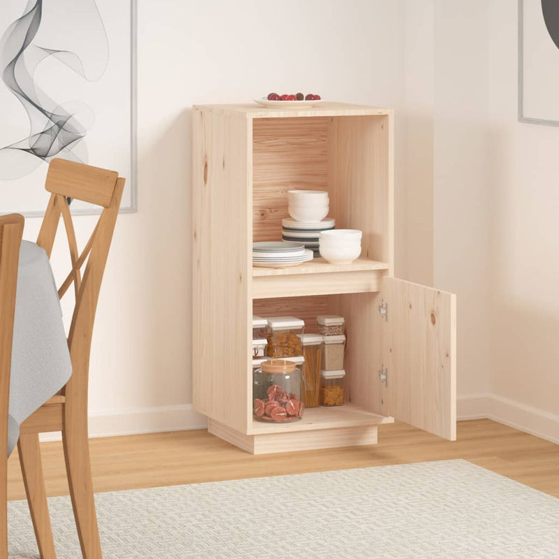 vidaXL Sideboard Black 38x35x80 cm Solid Wood Pine