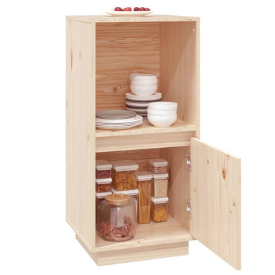 vidaXL Sideboard Black 38x35x80 cm Solid Wood Pine