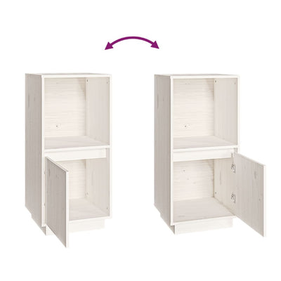 vidaXL Sideboard Black 38x35x80 cm Solid Wood Pine