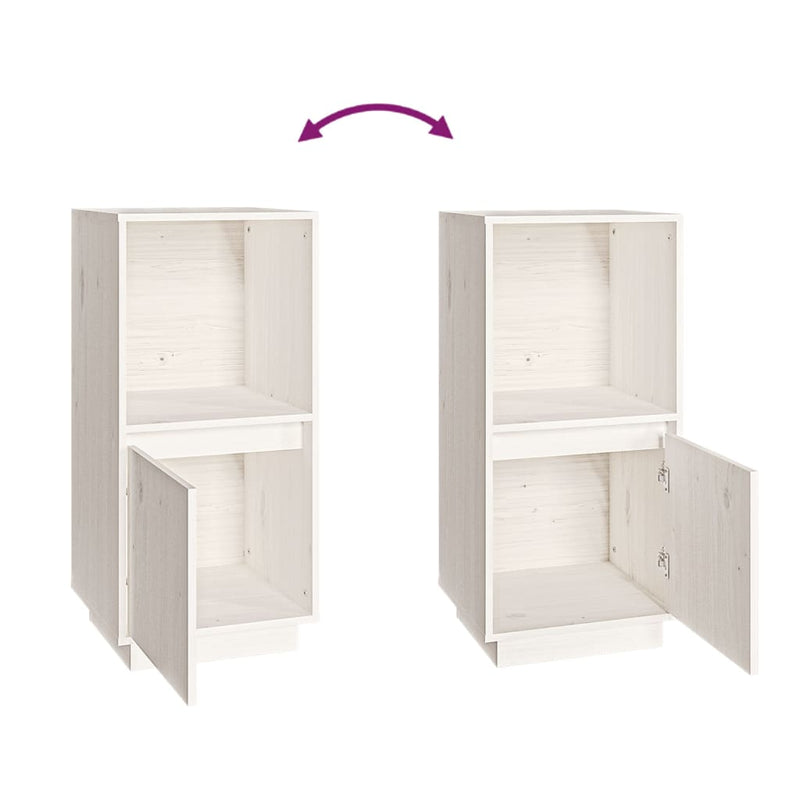 vidaXL Sideboard Black 38x35x80 cm Solid Wood Pine