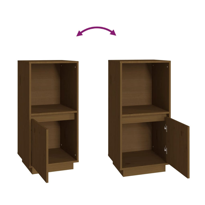 vidaXL Sideboard Black 38x35x80 cm Solid Wood Pine