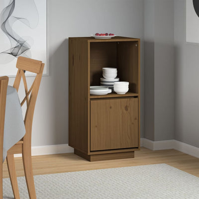 vidaXL Sideboard Black 38x35x80 cm Solid Wood Pine