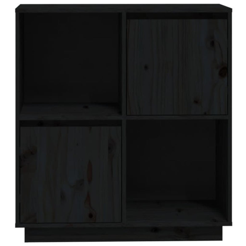 vidaXL Sideboard Black 74x35x80 cm Solid Wood Pine