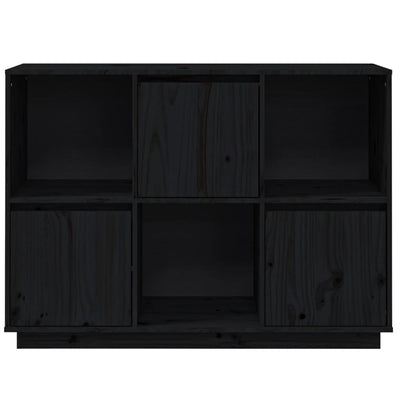 vidaXL Sideboard Black 110.5x35x80 cm Solid Wood Pine