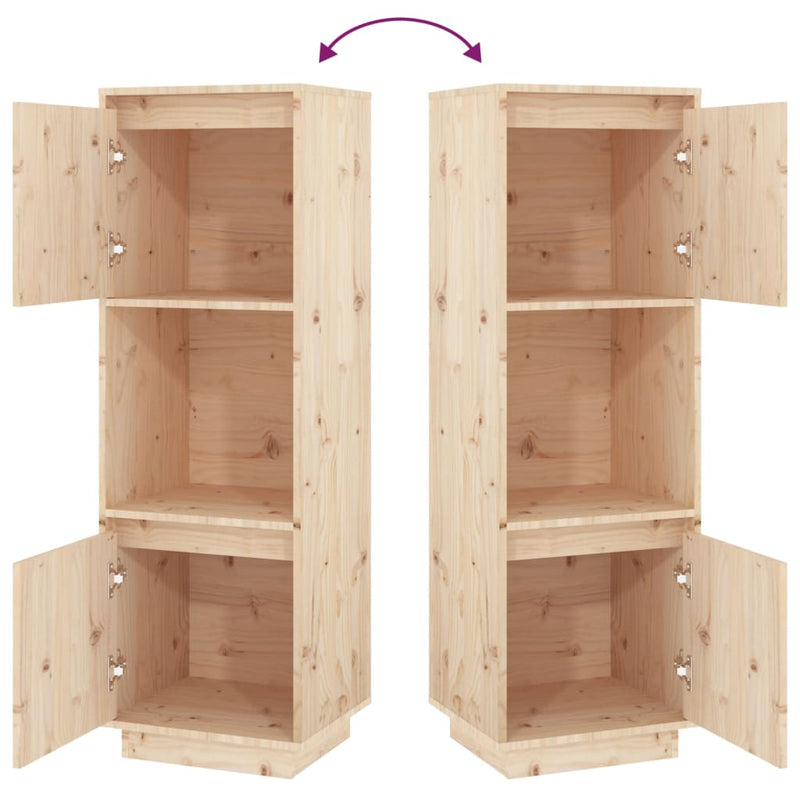 vidaXL Highboard Black 38x35x117 cm Solid Wood Pine